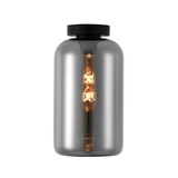 Artdelight Deckenleuchte Botanik Ø 18 cm Rauchglas schwarz