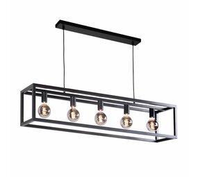 Highlight Fragola 5-Licht-Pendelleuchte L 120 cm B 25 cm schwarz Highlight Fragola 5-Licht-Pendelleuchte L 120 cm B 25 cm schwarz