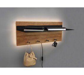 Mirrors and more Kleiderständer Romy LED 75 x 30 cm 4 Haken und Ablage Holz Mirrors and more Kleiderständer Romy LED 75 x 30 cm 4 Haken und Ablage Holz