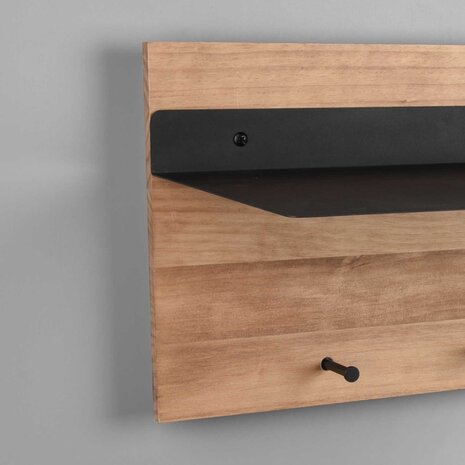 Mirrors and more Kleiderständer Romy LED 75 x 30 cm 4 Haken und Ablage Holz Mirrors and more Kleiderständer Romy LED 75 x 30 cm 4 Haken und Ablage Holz