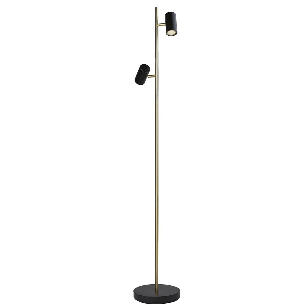 Highlight Stehleuchte Burgos 2 Licht H 142 cm Schwarz Gold Highlight Stehleuchte Burgos 2 Licht H 142 cm Schwarz Gold