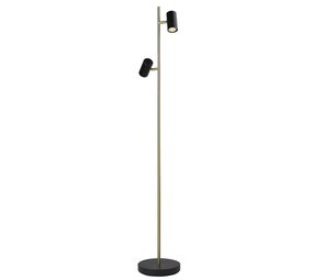 Highlight Stehleuchte Burgos 2 Licht H 142 cm Schwarz Gold Highlight Stehleuchte Burgos 2 Licht H 142 cm Schwarz Gold