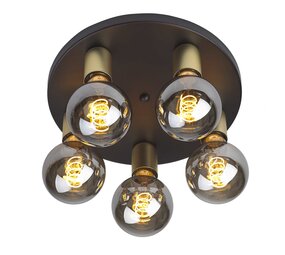 Ylumen Deckenleuchte Basiq 5 Lichter Ø 30 cm exkl. E27 schwarz gold Ylumen Deckenleuchte Basiq 5 Lichter Ø 30 cm exkl. E27 schwarz gold