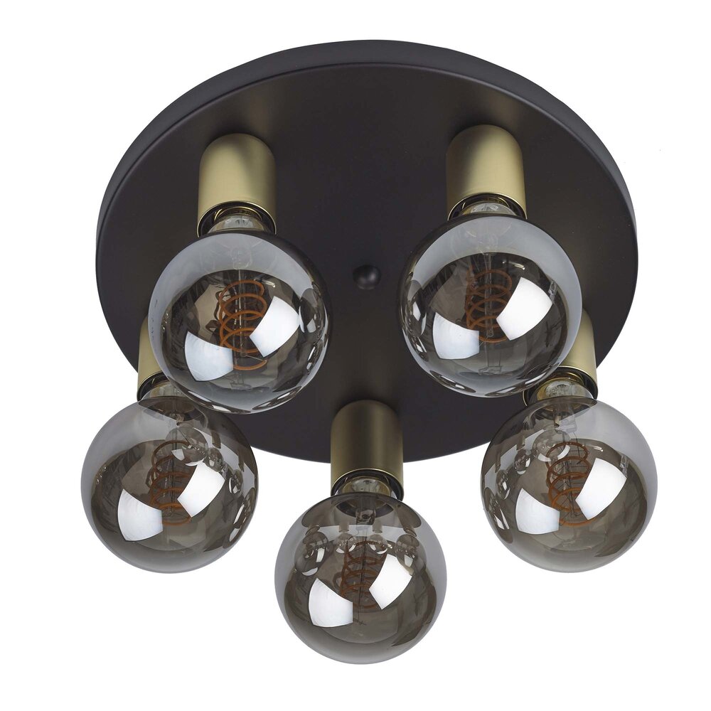 Ylumen Deckenleuchte Basiq 5 Lichter Ø 30 cm exkl. E27 schwarz gold Ylumen Deckenleuchte Basiq 5 Lichter Ø 30 cm exkl. E27 schwarz gold