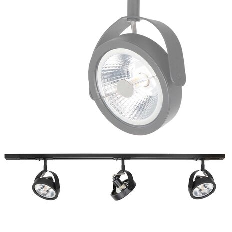 Highlight Trackline Schienensystem 100 cm + 3 Malta Strahler schwarz Highlight Trackline Schienensystem 100 cm + 3 Malta Strahler schwarz