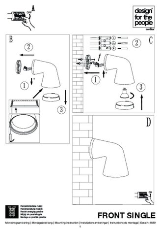 Nordlux Außenleuchte Front single wall schwarz Nordlux Außenleuchte Front single wall schwarz