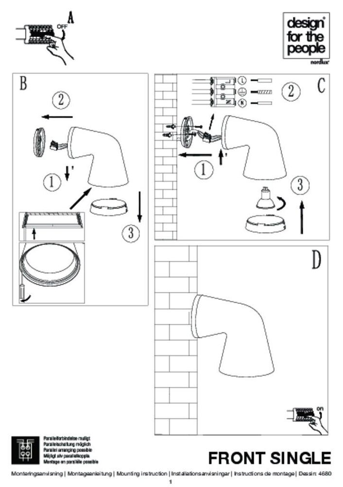 Nordlux Außenleuchte Front single wall weiß Nordlux Außenleuchte Front single wall weiß