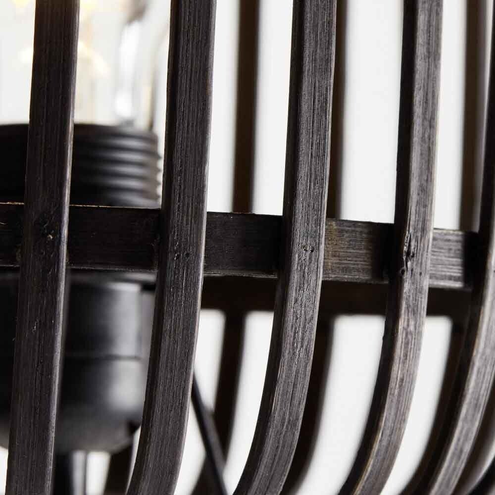 Freelight Tischleuchte Treccia Rattan H 26 cm schwarz