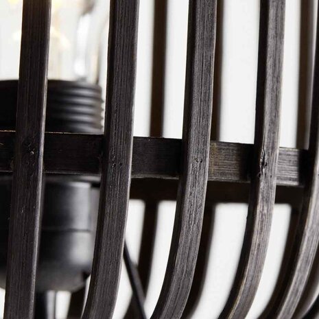 Freelight Tischleuchte Treccia Rattan H 26 cm schwarz