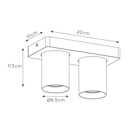 Artdelight Spot Megano 2-Lichtstrahl schwarz Artdelight Spot Megano 2-Lichtstrahl schwarz