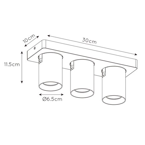 Artdelight Spot Megano 3-Lichtstrahl schwarz Artdelight Spot Megano 3-Lichtstrahl schwarz