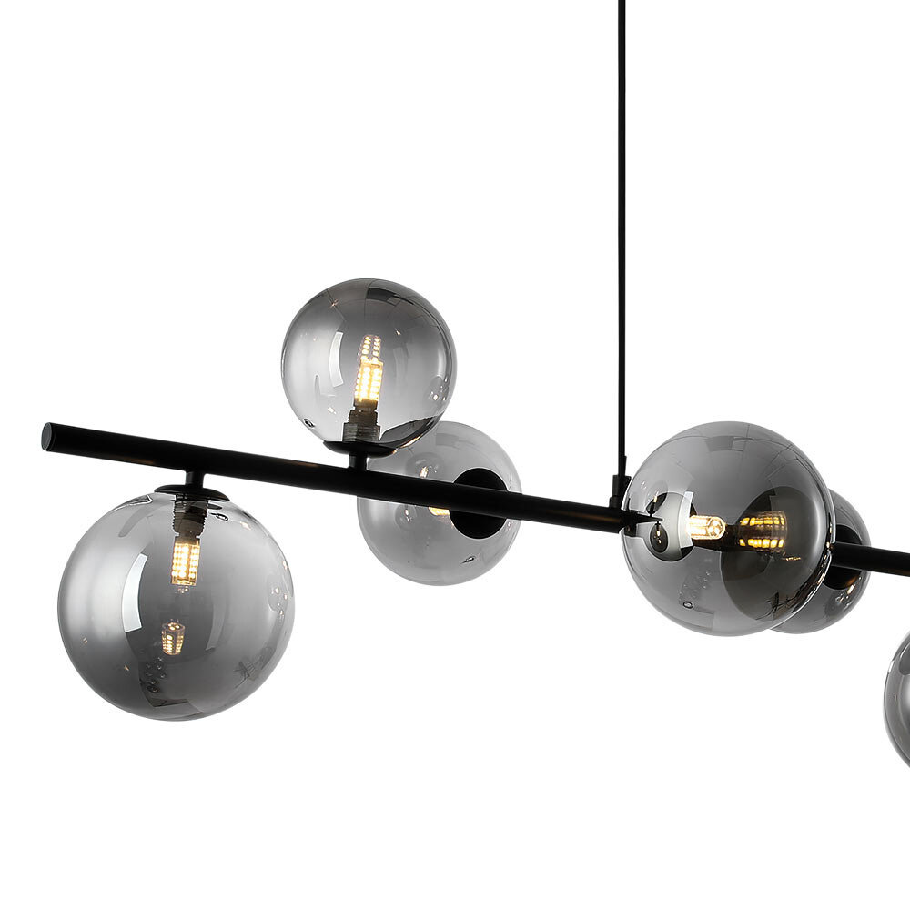 Freelight Hängeleuchte Calcio 9 Licht L 125 cm exkl. 9x G9 LED Rauchglas schwarz Freelight Hängeleuchte Calcio 9 Licht L 125 cm exkl. 9x G9 LED Rauchglas schwarz