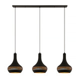 Freelight Hängeleuchte Canna 3 Licht L 120 cm Ø 25 cm Schwarz Gold Freelight Hängeleuchte Canna 3 Licht L 120 cm Ø 25 cm Schwarz Gold
