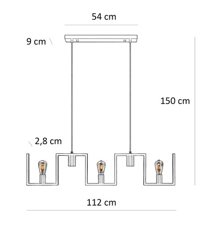Ylumen Hängeleuchte Row 5 Licht L 112 cm schwarz Ylumen Hängeleuchte Row 5 Licht L 112 cm schwarz