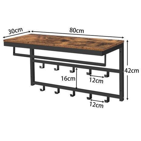 Ylumen Kleiderständer Wesly B 80 cm H 42 cm braun schwarz Ylumen Kleiderständer Wesly B 80 cm H 42 cm braun schwarz