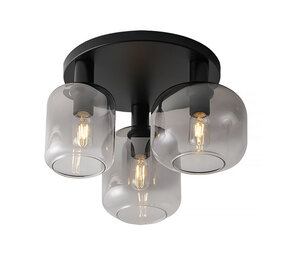 Freelight Deckenleuchte Vario 3 Licht Ø 45 cm Rauchglas schwarz Freelight Deckenleuchte Vario 3 Licht Ø 45 cm Rauchglas schwarz