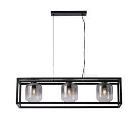 Freelight Hängeleuchte Dentro 3 Licht L 110 cm Rauchglas schwarz Freelight Hängeleuchte Dentro 3 Licht L 110 cm Rauchglas schwarz