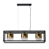 Freelight Hängeleuchte Dentro 3 Licht L 110 cm Gold Glas Schwarz Freelight Hängeleuchte Dentro 3 Licht L 110 cm Gold Glas Schwarz
