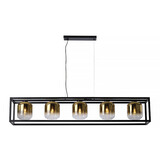 Freelight Hängelampe Dentro 5 Licht L 160 cm Gold Glas Schwarz Freelight Hängelampe Dentro 5 Licht L 160 cm Gold Glas Schwarz