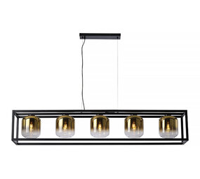 Freelight Hängelampe Dentro 5 Licht L 160 cm Gold Glas Schwarz Freelight Hängelampe Dentro 5 Licht L 160 cm Gold Glas Schwarz