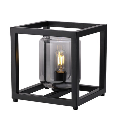 Freelight Tischleuchte Dentro B 26 cm Rauchglas schwarz