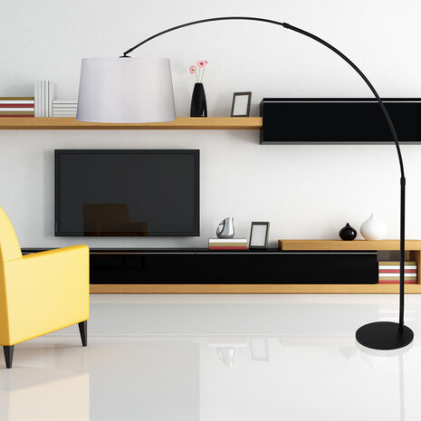 Steinhauer Stehleuchte Sparkled light 9828 schwarzer Schirm einfarbig weiß Steinhauer Stehleuchte Sparkled light 9828 schwarzer Schirm einfarbig weiß