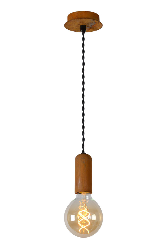Lucide DROOPY Pendelleuchte-Rost .-Ø4.5-1xE27-60W-Metall