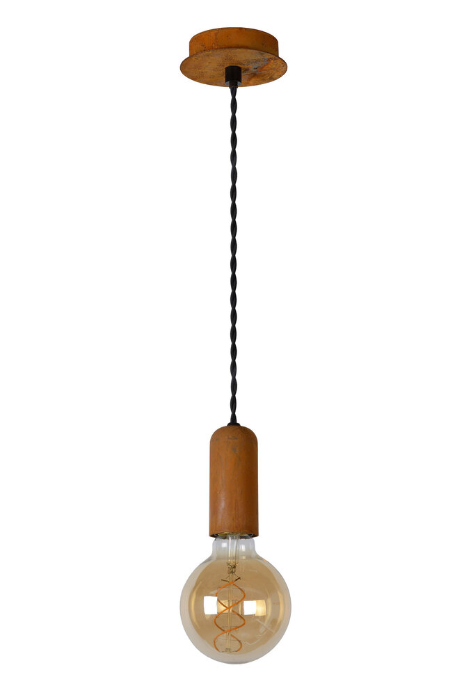 Lucide DROOPY Pendelleuchte-Rost .-Ø4.5-1xE27-60W-Metall