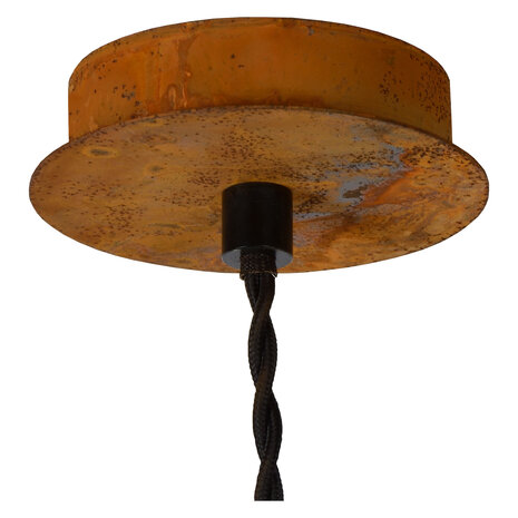 Lucide DROOPY Pendelleuchte-Rost .-Ø4.5-1xE27-60W-Metall