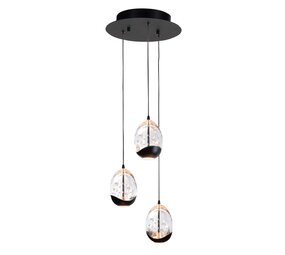 Highlight Hängeleuchte Clear Egg 3 Lichter Ø 25 cm klar-schwarz Highlight Hängeleuchte Clear Egg 3 Lichter Ø 25 cm klar-schwarz