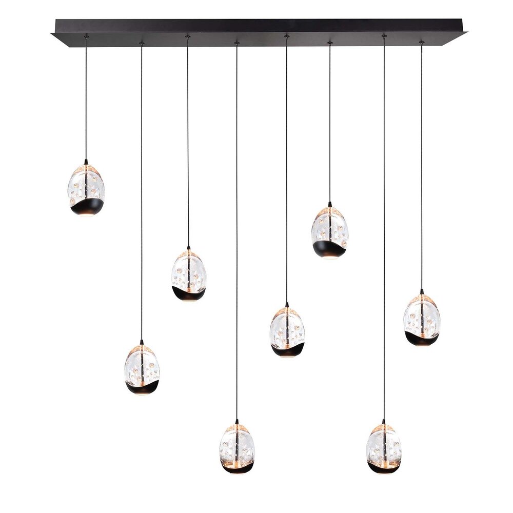 Highlight Hängeleuchte Clear Egg 8 Lichter L 115 x B 18 cm klar-schwarz