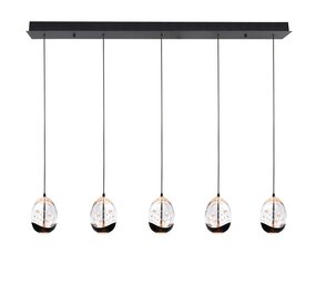 Highlight Hängeleuchte Clear Egg 5 Lichter L 108 cm klar-schwarz