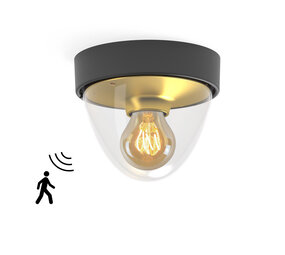 Nowodvorski Außenlampe Nook Ø 18 cm Sensor gold schwarz Nowodvorski Außenlampe Nook Ø 18 cm Sensor gold schwarz
