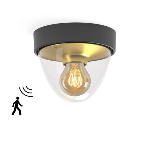 Nowodvorski Außenlampe Nook Ø 18 cm Sensor gold schwarz Nowodvorski Außenlampe Nook Ø 18 cm Sensor gold schwarz