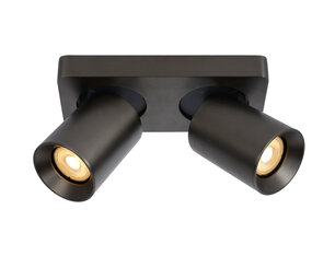 Lucide NIGEL - Deckenstrahler - LED Dim to warm - GU10 - 2x5W 2200K/3000K - Black Steel