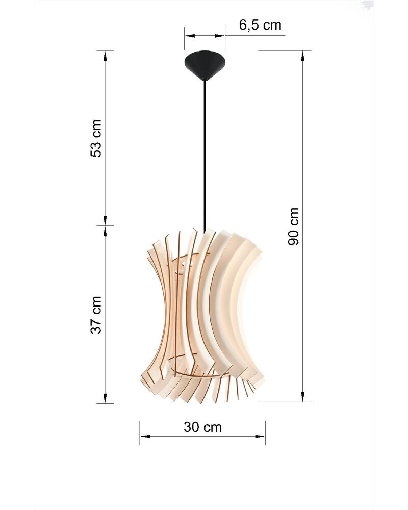 Sollux Hängeleuchte Oriana Ø 30 cm Holz