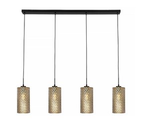 Freelight Hängeleuchte Cestino 4 Licht L 120 cm Schwarz - Gold Freelight Hängeleuchte Cestino 4 Licht L 120 cm Schwarz - Gold