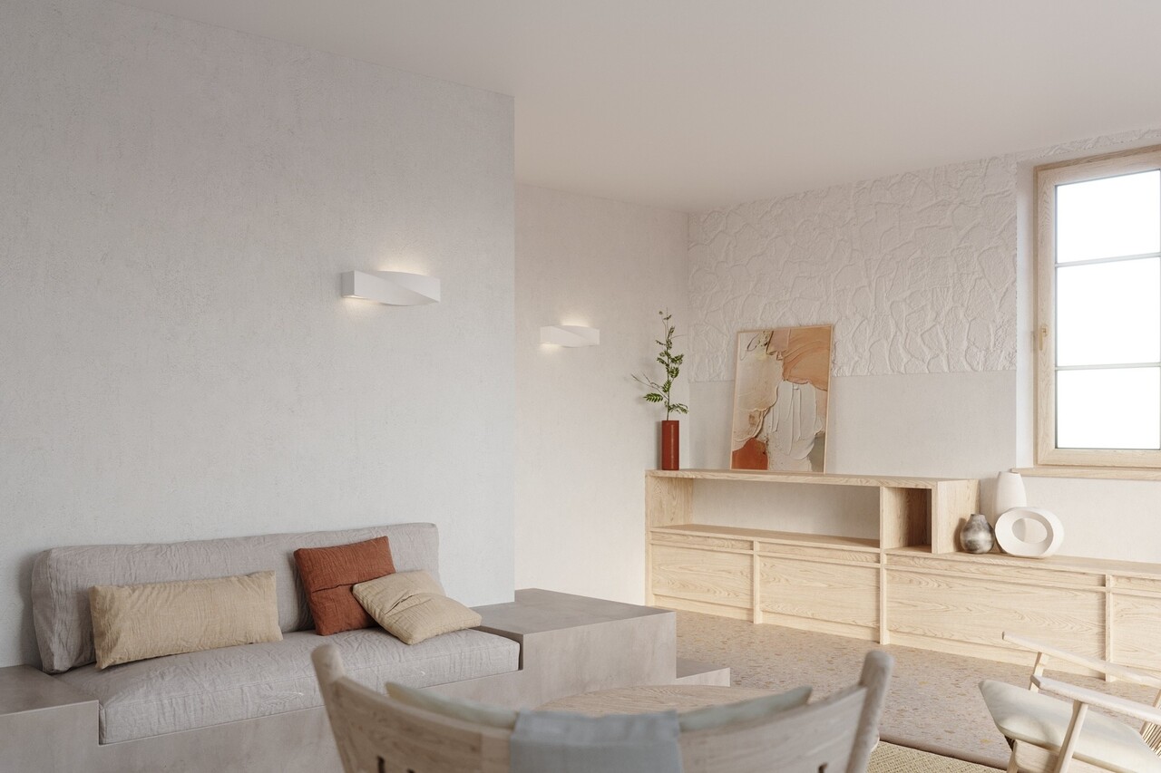 Sollux Wandleuchte Sigma L 42 cm Gips weiß Sollux Wandleuchte Sigma L 42 cm Gips weiß