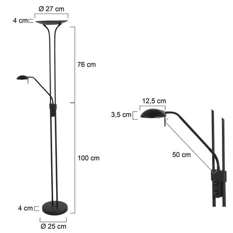 Mexlite Stehleuchte Biron H 180 cm DIM schwarz Mexlite Stehleuchte Biron H 180 cm DIM schwarz