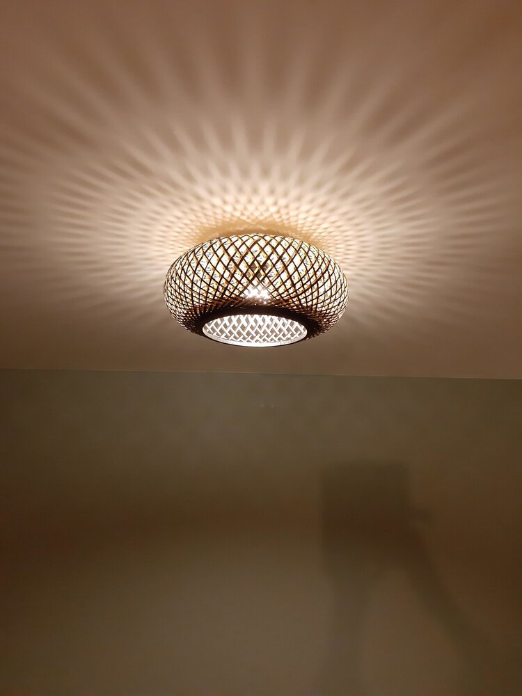 Anne Light & home Deckenleuchte Maze Ø 42 cm Bambus schwarz beige Anne Light & home Deckenleuchte Maze Ø 42 cm Bambus schwarz beige