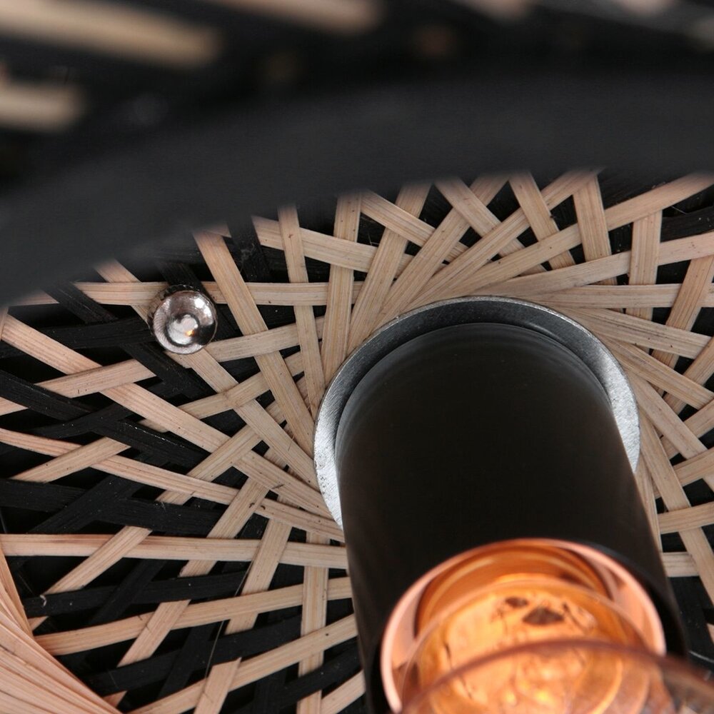 Anne Light & home Deckenleuchte Maze Ø 42 cm Bambus schwarz beige Anne Light & home Deckenleuchte Maze Ø 42 cm Bambus schwarz beige