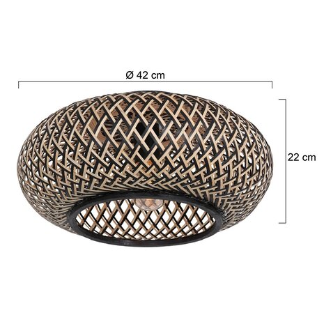 Anne Light & home Deckenleuchte Maze Ø 42 cm Bambus schwarz beige Anne Light & home Deckenleuchte Maze Ø 42 cm Bambus schwarz beige