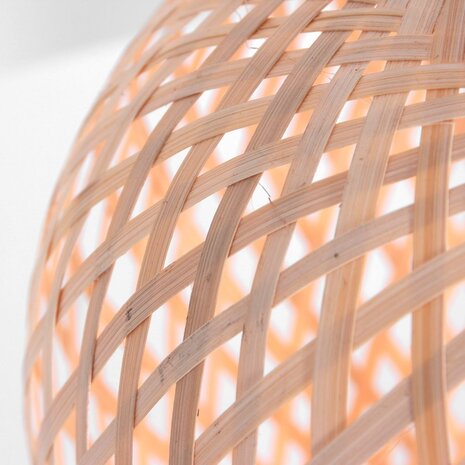 Anne Light & home Tischleuchte Maze H 30 cm Bambus beige