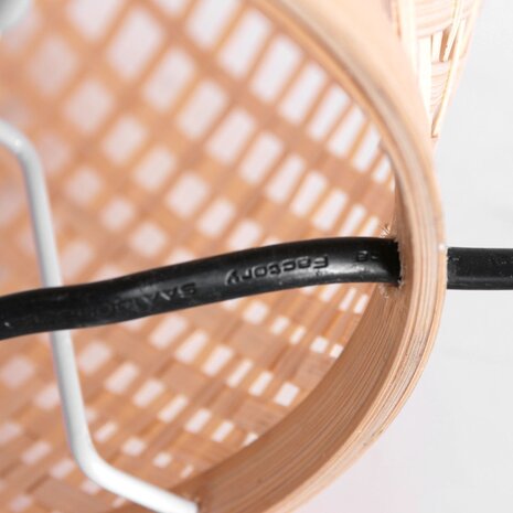 Anne Light & home Tischleuchte Maze H 30 cm Bambus beige