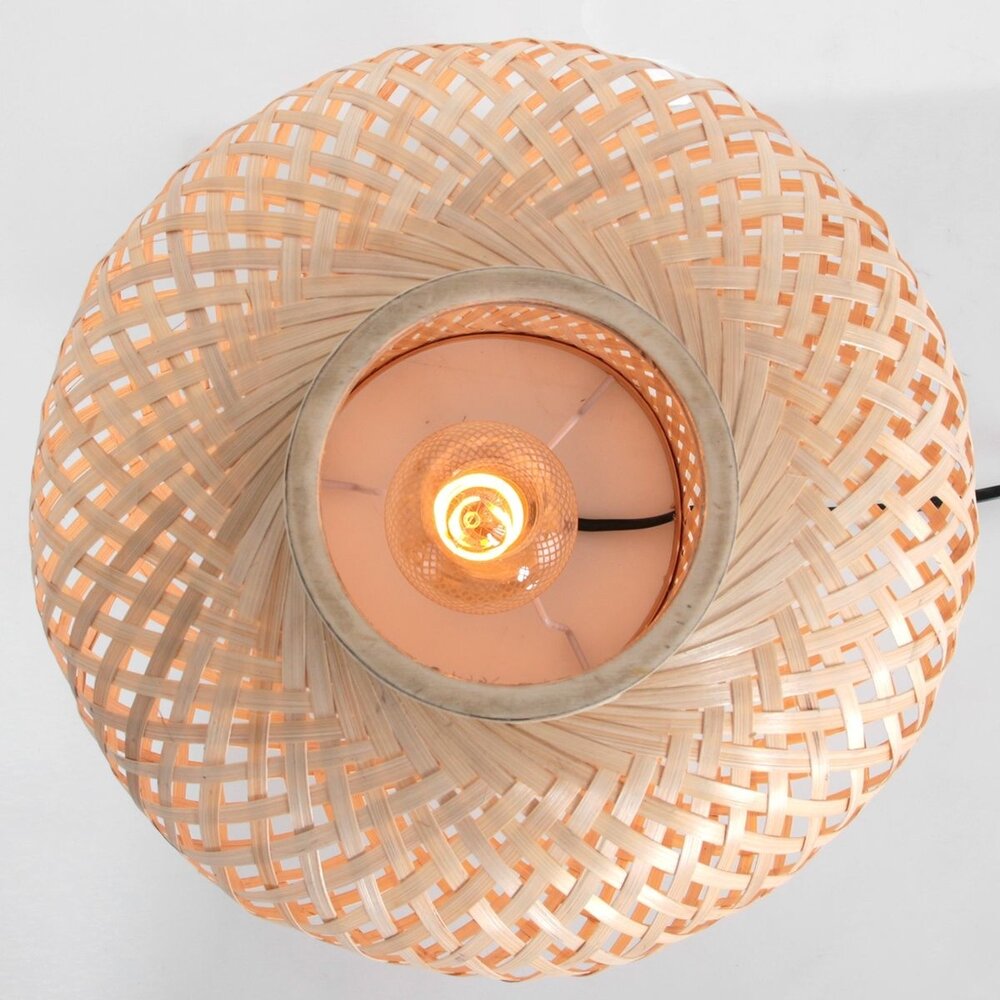 Anne Light & home Tischleuchte Maze H 30 cm Bambus beige