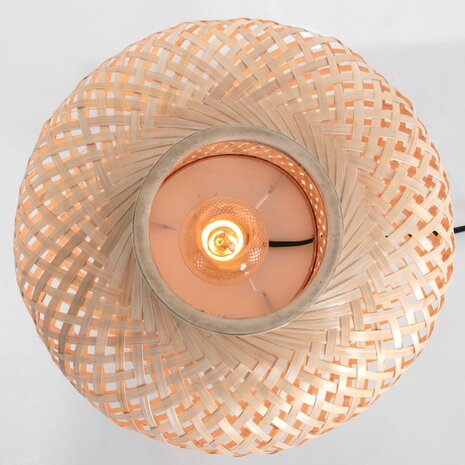 Anne Light & home Tischleuchte Maze H 30 cm Bambus beige