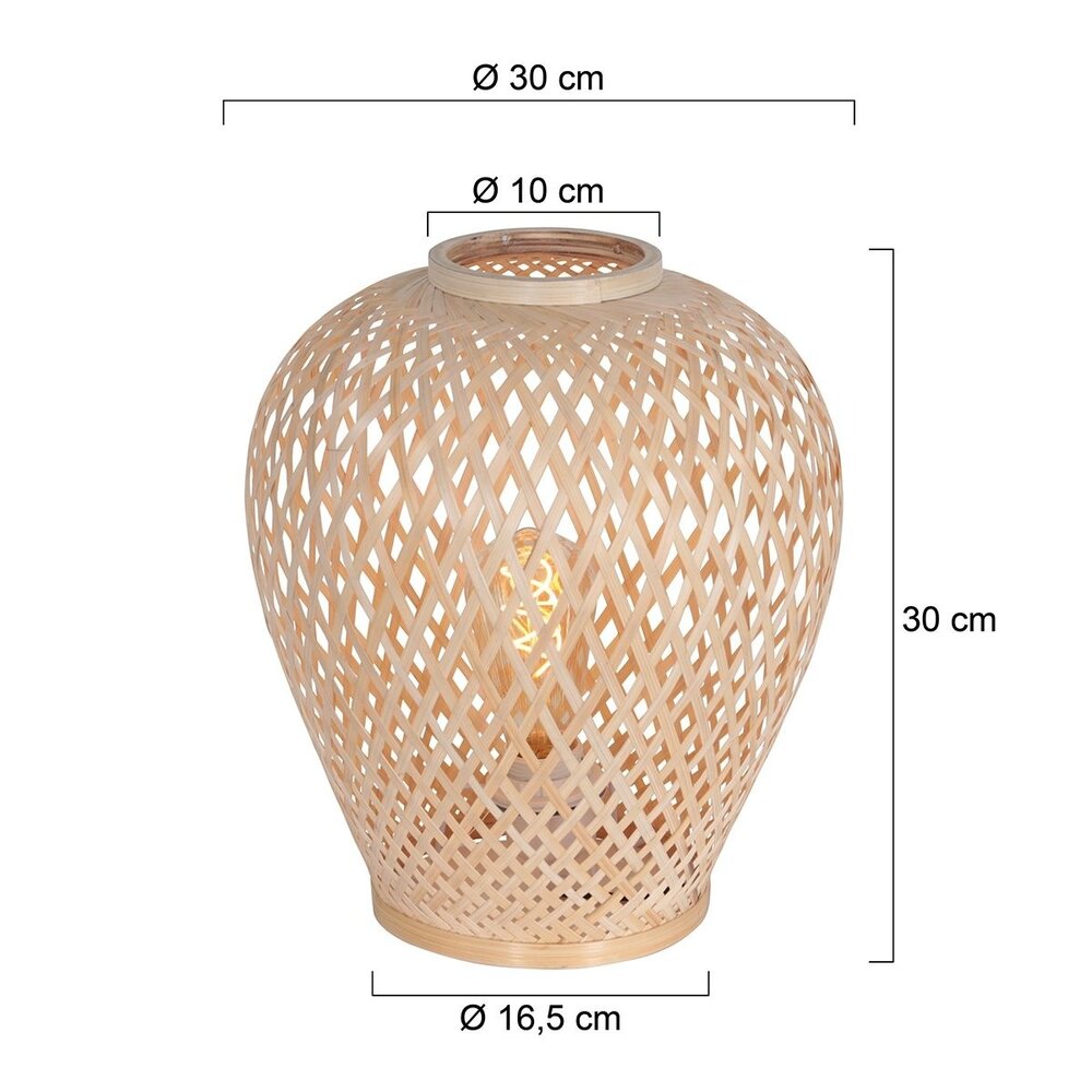 Anne Light & home Tischleuchte Maze H 30 cm Bambus beige