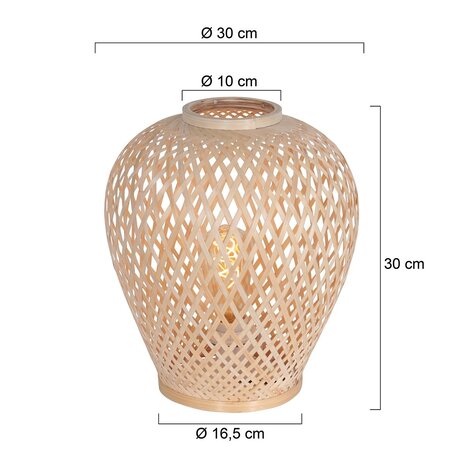 Anne Light & home Tischleuchte Maze H 30 cm Bambus beige