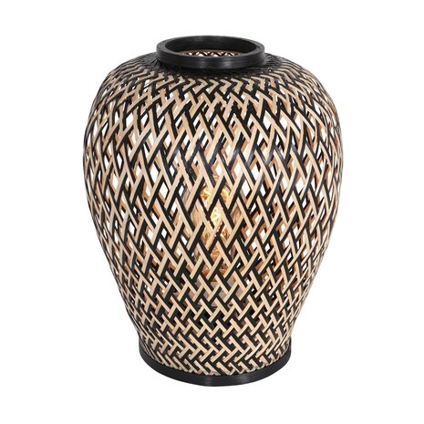 Anne Light & home Tischlampe Labyrinth H 30 cm Bambus schwarz beige Anne Light & home Tischlampe Labyrinth H 30 cm Bambus schwarz beige