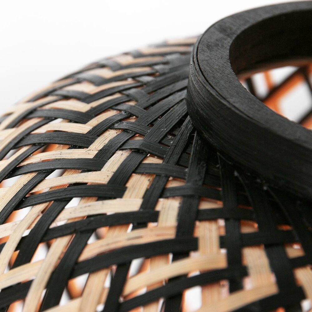 Anne Light & home Tischlampe Labyrinth H 30 cm Bambus schwarz beige Anne Light & home Tischlampe Labyrinth H 30 cm Bambus schwarz beige